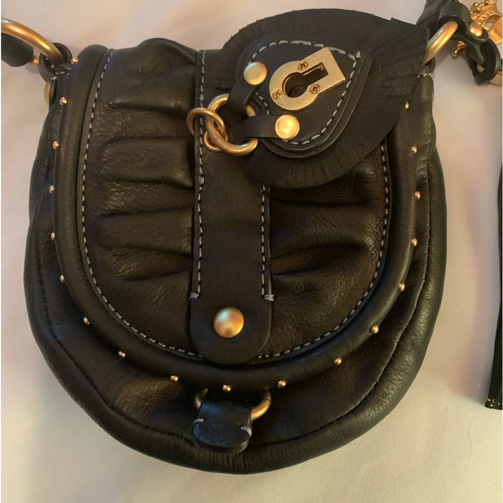Juicy Couture black leather crossbody purse